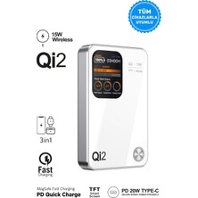 Intouch 10.000 Mah Magsafe Hızlı Şarj Qı2/pd 20W Tft Ekranlı Powerbank Premium Serisi