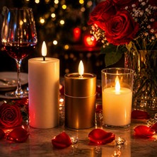 Kuzey Oyuncak Yüksek Kalite Vip Farklı 3 Model LED Işıklı Mum Gün Işığı Mum Özel Masa Dekor Mumu Romantik LED Mum