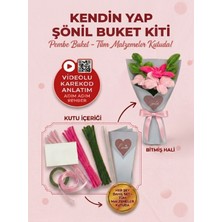 Özgürce Pembe Lilyum Buketi Kendin Yap Kiti, 65 Şönil Hobi ve Hediye Seti