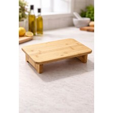 Mis Kitchen Ayaklı Bambu Dikdörtgen Kesme Tahtası Bambu Sunum Tahtası 33X22 cm