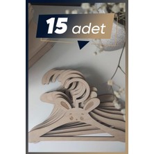 Özgürce 15 Adet Sevimli MDF Çocuk Askısı, Bej Renkli Dayanıklı ve Pratik Kullanım Amaçlı