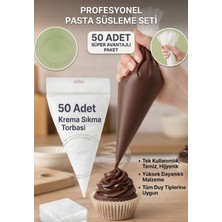 Özgürce 50'li Tek Kullanımlık Krema Torbası, Puding, Kek, Kurabiye Süsleme Için