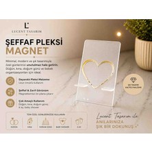 Lucent Tasarım Gold Detaylı Kalp Pleksi Magnet 30 Adet (Boş Süslemeye Hazır Şekilde Gönderilmektedir)