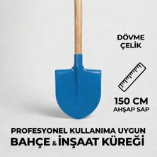 Yenal Profesyonel Bahçe ve Inşaat Küreği – Dövme Çelik Başlı, 150 cm Ahşap Saplı Bağ & Tarım Küreği
