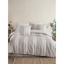 Sofline Bella Gold Natural Pamuklu Çift Kişilik Nevresim Takımı, Lastikli Çarşaflı Nevresim Takımı