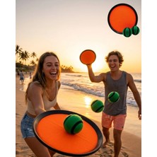 Akinco Bahçe Oyuncağı Velcro Top Yakalama Seti Iki Kişilik Eğlence Oyunu