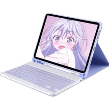 İntora Redmi Pad Se Kılıf KC01 Klavyeli Tablet Kılıfı - Lila