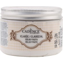 Cadence Klasik Rölyef Pasta Beyaz 150 ml Su Bazlı Akrilik Malzeme ile Ahşap ve Cam Üzerinde Kullanım