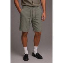 Tarz Cool Erkek %100 Pamuk Linen Şort – Bağcıklı Rahat Kesim Yazlık Şort