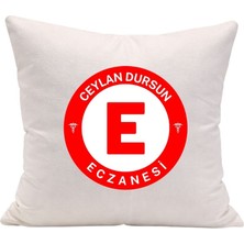 Hediye Vakti Eczacılara Özel Tasarım Kırlent Kılıfı - Eczane Ismi Yazılabilir
