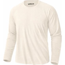 Rich Erkek Ekru Basic Uzun Kollu Tişört Sporcu Body T-Shirt