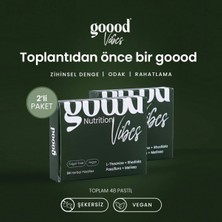 Goood Nutrition Goood Vibes Bitkisel Sakinleştirici & Odak Destek 48'li Pastil (Şekersiz, L-Theanine & Magnezyum)