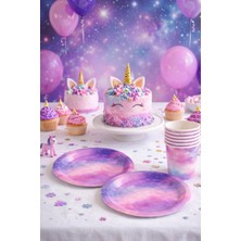 Le Mabelle Pembe Yıldız Tozu Temalı 8'li Tabak Bardak Set