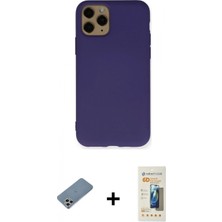 Marsilyan™- iPhone 11 Pro Kılıf Ahenk Serisi - Siyah 6d Mat Seramik Hayalet Nano Ekran Koruyucu + Gümüş Shine Kamera Lens Koruma Cam