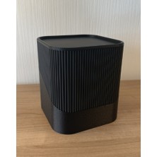 3D Baskı Zamanı Modern Fitilli Masaüstü Mini Çöp Kovası - 3D Yazıcı Özel Tasarım Antrasit Çöp Kutusu
