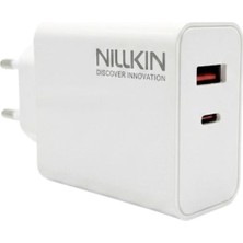 Nillkin NL-30W 30W Çift Portlu Hızlı Şarj Cihazı (Type-C + Usb-A) – Beyaz