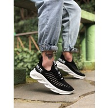 Ebrus Trend ET0602 Phantom Yüksek Taban Tarz Sneakers Siyah Beyaz Erkek Spor Ayakkabısı