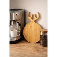 Mis Kitchen Geyik Formlu Bambu Sunum Tahtası – Dekoratif Kahve Köşesi Servis Tahtası – Kesme Tahtası 32X21,5 cm