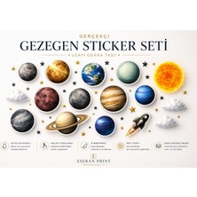 Eseran Print Güneş Sistemi Gezegen Duvar Sticker Seti