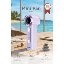 Torima Şarjlı El Vantilatörü Dijital Göstergeli 5 Kademeli Turbo Mini Fan F45 Mor