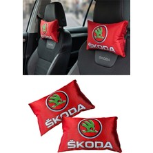 Tusba Market Skoda Araç Uyumlu Dijital Baskılı Seyahat Boyun Yastığı - Şık Tasarım