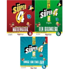 4.sınıf Süper Fen Bilimleri-Matematik-Türkçe 100 Temel Eser Paragraf Denemesi (3 Kitap)
