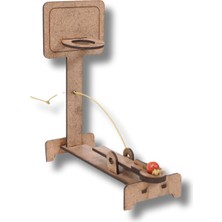 Özgürce Eğitici Ahşap Mancınık Basket Potası ve Kendin Yap Stem-A Oyuncak Seti