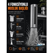 Aqua Sara Tasarruflu 4 Modlu Şelale Ayarlanabilir Musluk Başlığı Mutfak Eviye Bataryası Lavabo Bataryası