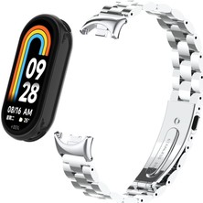 bbtech Xiaomi Mi Band 10/9/8 Uyumlu Paslanmaz Çelik Kordon Metal Baklalı Ayarlanabilir Kordon