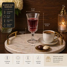 Grandora 6’lı Kahve Yanı Cam Bardak Ayaklı Meşrubat Bardağı Şık Sunumluk 110 ml