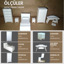 Özgürce Boyanabilir 1/20 Ölçek Genç Odası Maket Mobilya Seti