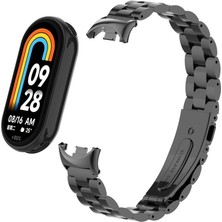 bbtech Xiaomi Mi Band 10/9/8 Uyumlu Paslanmaz Çelik Kordon Metal Baklalı Ayarlanabilir Kordon