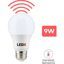 LEDX 9W Radar Sensörlü LED Ampül E27 Duy Tipi Beyaz Işık Renkli Akıllı Ampul 6500K