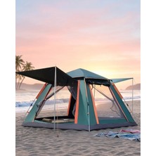 xirshop Büyük Boy Kamp Çadırı Güneşlikli 4 5 Kişilik Taşınabilir Outdoor Çadır