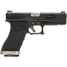 We Aırsoft We GLOCK17 G17 T5 Gbb Aırsoft Tabanca Siyah Gövde / Siyah Sürgü / Silver Namlu (WE-G001WET-5)