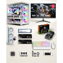 Efs Ryzen 5 5600 32GB Ddr4 Ram 1tb Nvme 5060 Ekran Kartlı 360MM Sıvı Soğutmalı 27 Inç Monitörlü Klavyeli Gaming Pc