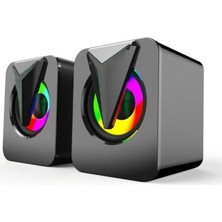 Snopy Sn-83U 2.0 Mini Led Işıklı 2Wx2Ch Siyah Usb Gaming Speaker Hoparlör