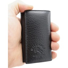 Willpolo Hakiki Dana Derisi 6 Kancalı Siyah Anahtarlık