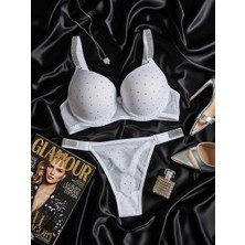Women's World Push Up Taslı Tanga Külot Sütyen Takım