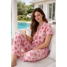 Remsa Kadın Kısa Kol Milan Kumaş Pijama Takımı 50101-2317 Lila