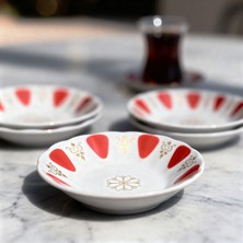 Güral Porselen Acem 6 Parça 10 cm Porselen Çay Tabağı Seti