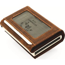 Willpolo Hakiki Dana Derisi Natural Kese Bölmeli Mekanizmalı Otomatik Crazy Taba Kartlık Cüzdan