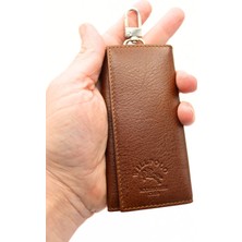 Willpolo Hakiki Dana Derisi Taba Uzun Boylu  Köprü Askılı Kancalı Anahtarlık ( Uzun Kasa Anahtarlığı )