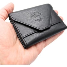 Willpolo Hakiki Deri Cover 12 Bölmeli Siyah Akordiyon Kartlık Zarf Model Kredi Kartlık