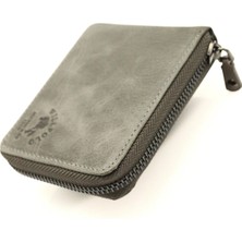 Willpolo Hakiki Deri Fermuarlı Cüzdan Fermuar Kapamalı Unisex Deri Cüzdan