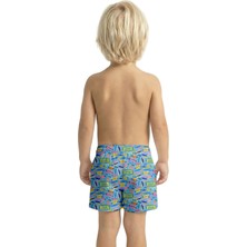 Miami Beach Renkli Şeker Desenli Hızlı Kuruyan Kumaş Yumuşak Astarlı Standart Boy Çocuk  Mayo Deniz Şortu