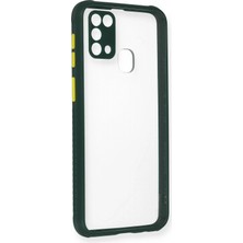 Newface Muratech New  Galaxy M31 Kılıf Miami Şeffaf Silikon - Koyu Yeşil
