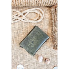 Willpolo Hakiki Deri Crazy Deri Mekanizmalı Yeşil Kartlık Cüzdan