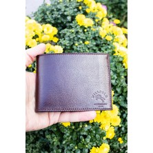 Willpolo Hakikiki Deri Bozuk Para Bölmeli Büyük Boy Kahverengi Erkek Cüzdan (12X9 Cm)