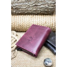 Willpolo Hakiki Deri Crazy Deri Mekanizmalı Bordo Kartlık Cüzdan